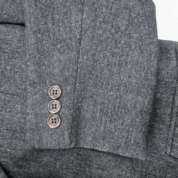 Vintage 90s Saville Gray Wool Blend Blazer Size 12 Made in USA Office Career - Picture 6 of 10